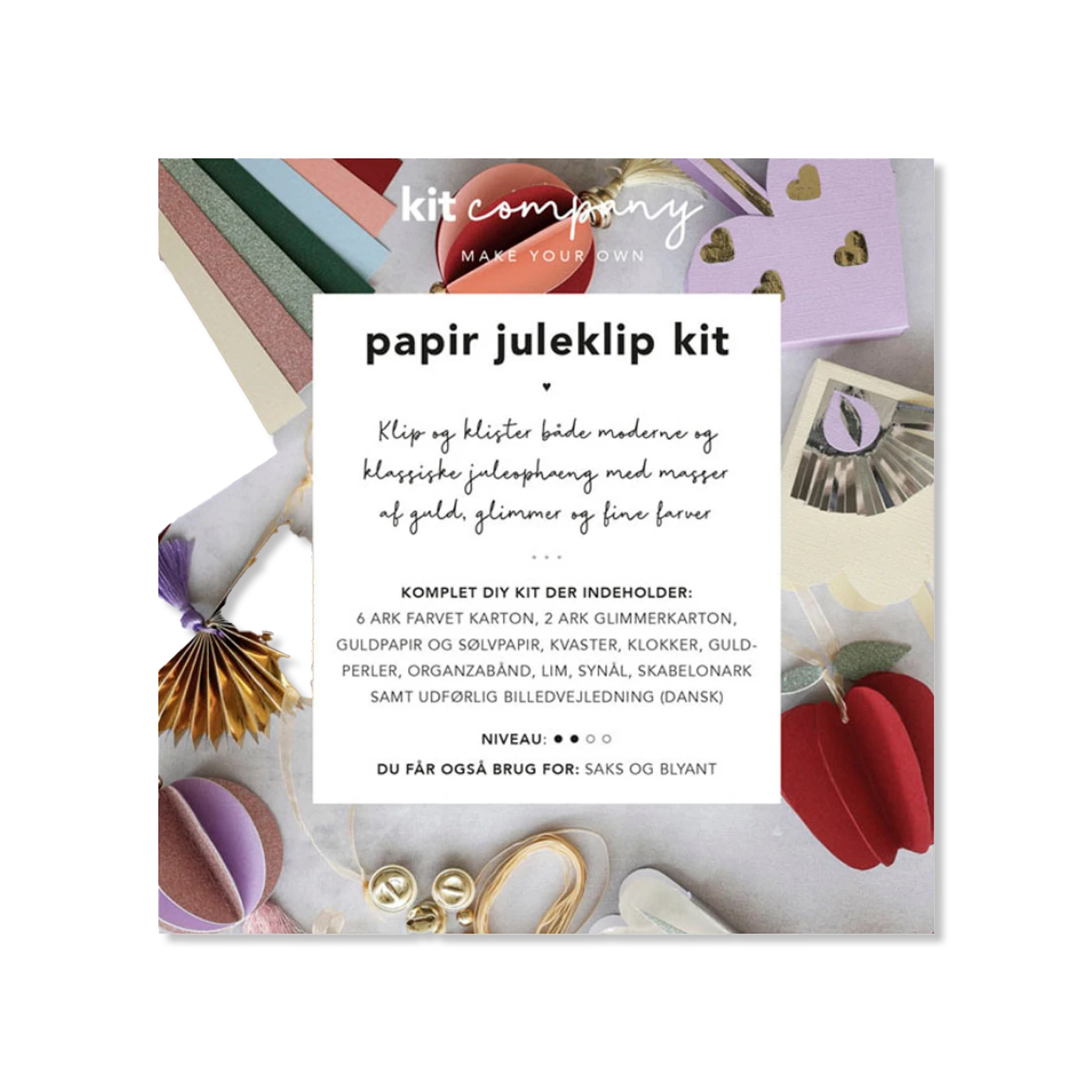 Papir juleklip kit jul
