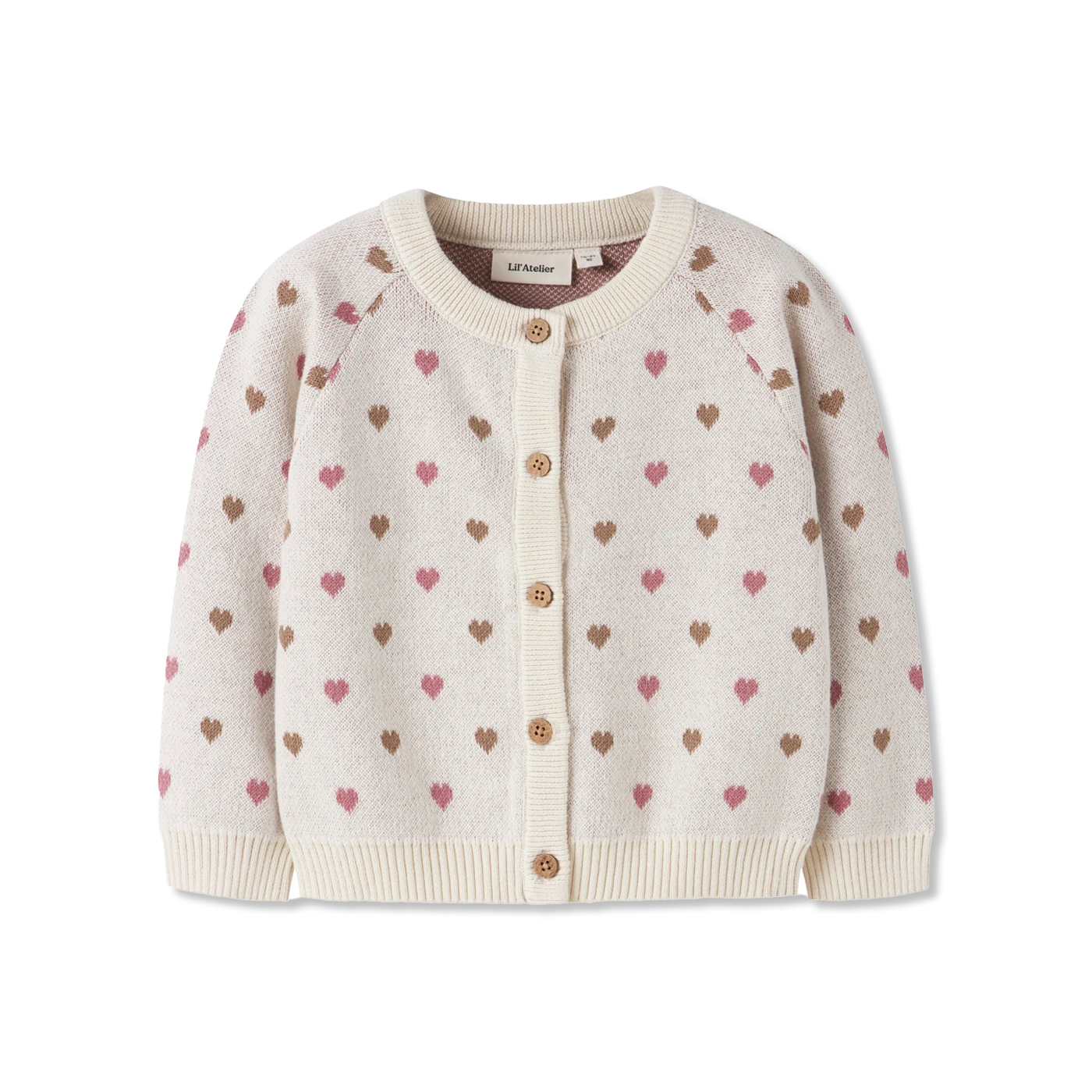 NMFSARAN cardigan - creme/rosa