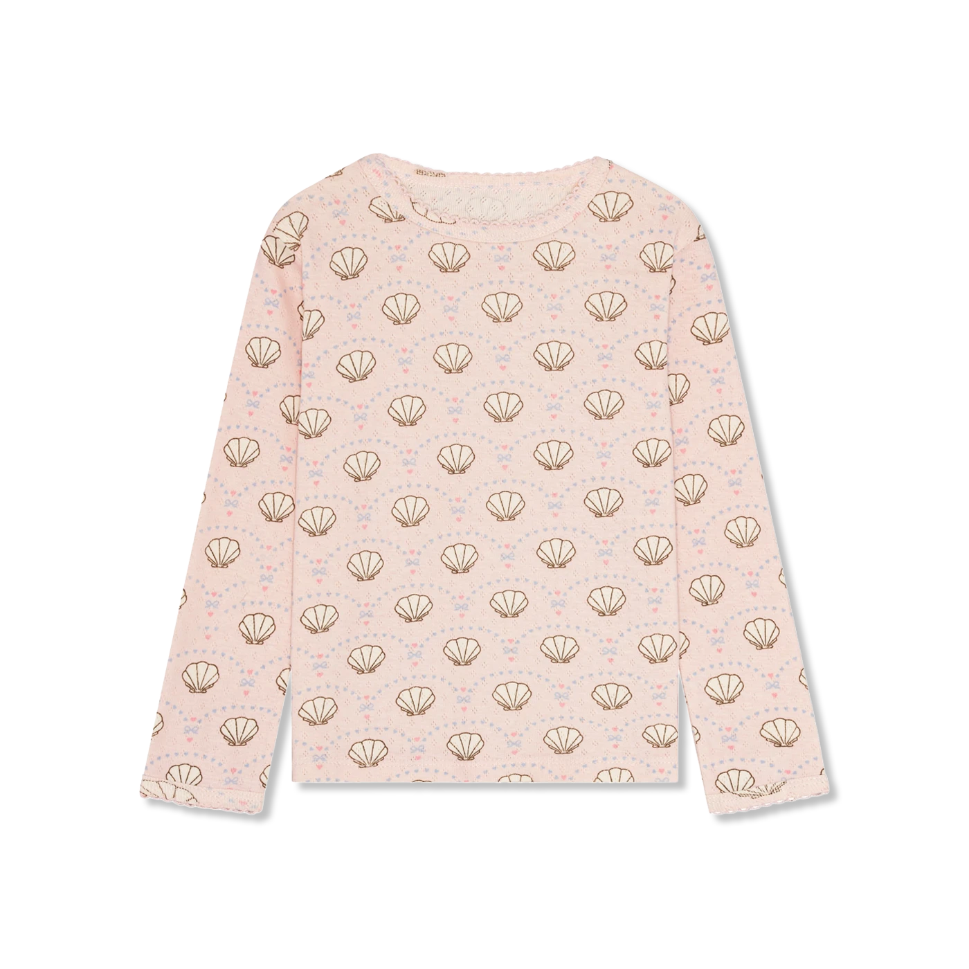 Pointelle bow Bluse