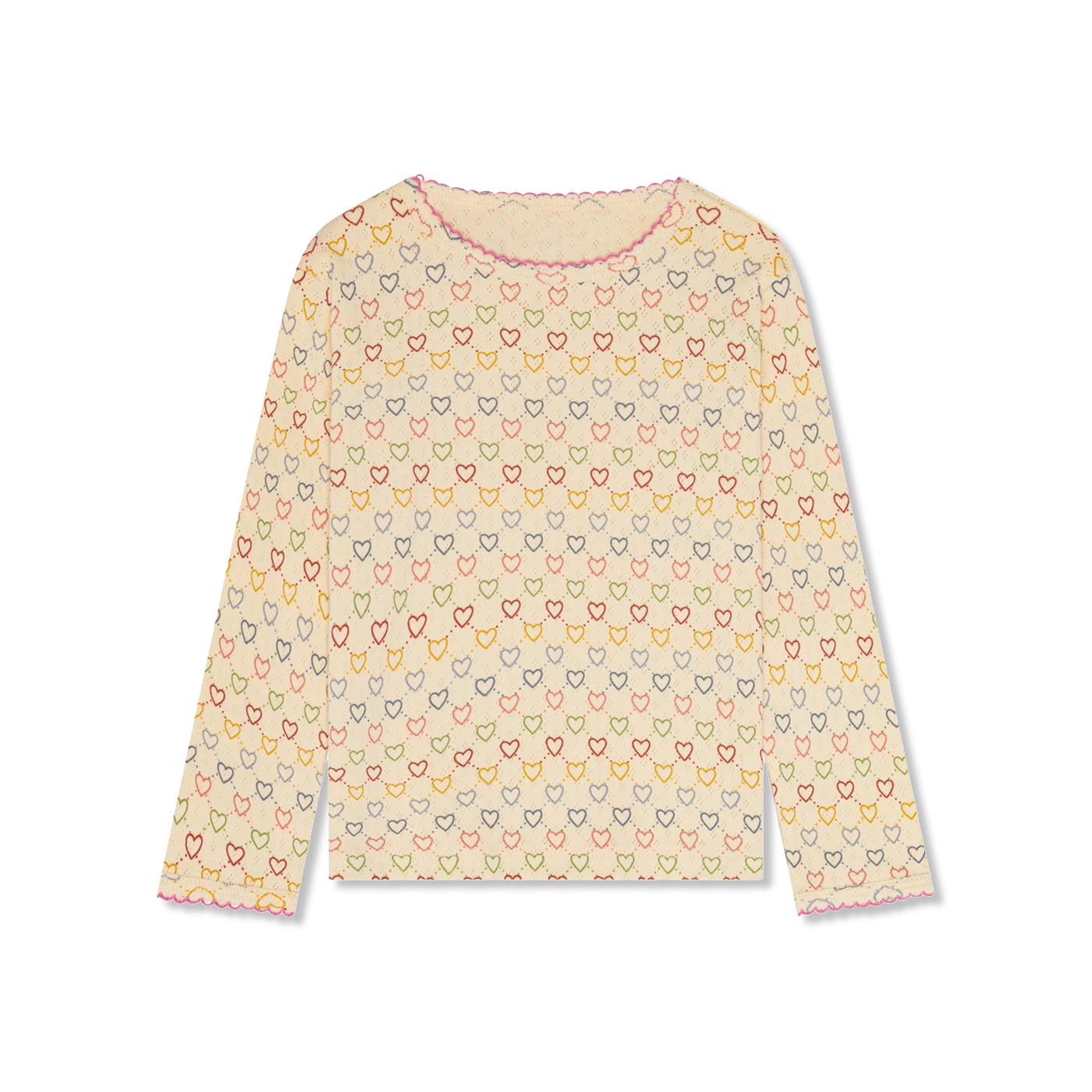 Pointelle hearts Bluse