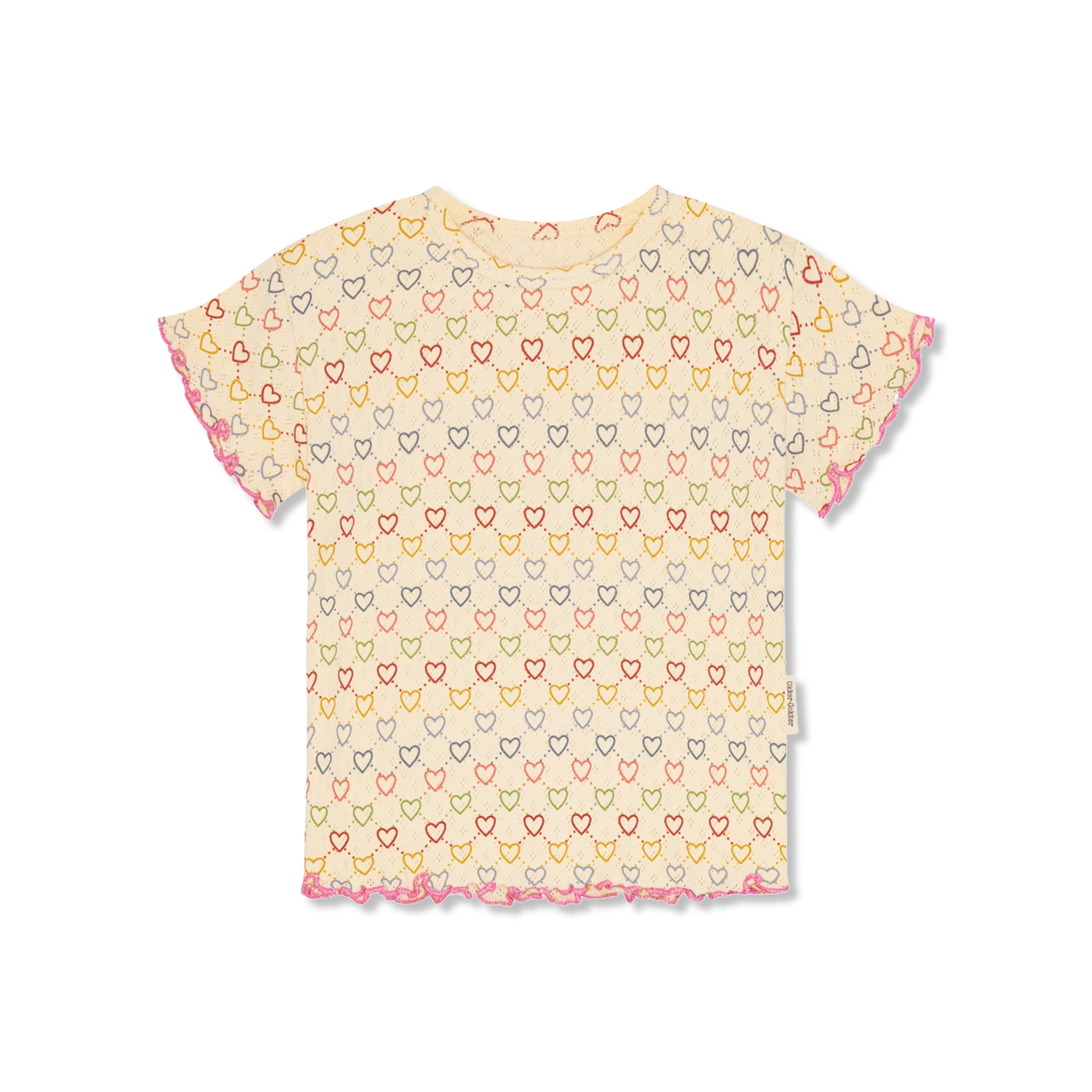 Pointelle hearts T-shirt