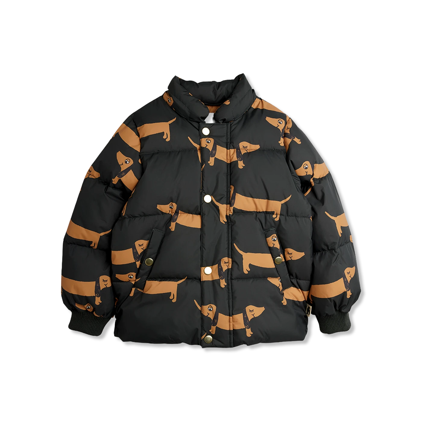 Dog aop hooded puffer Vinterjakke