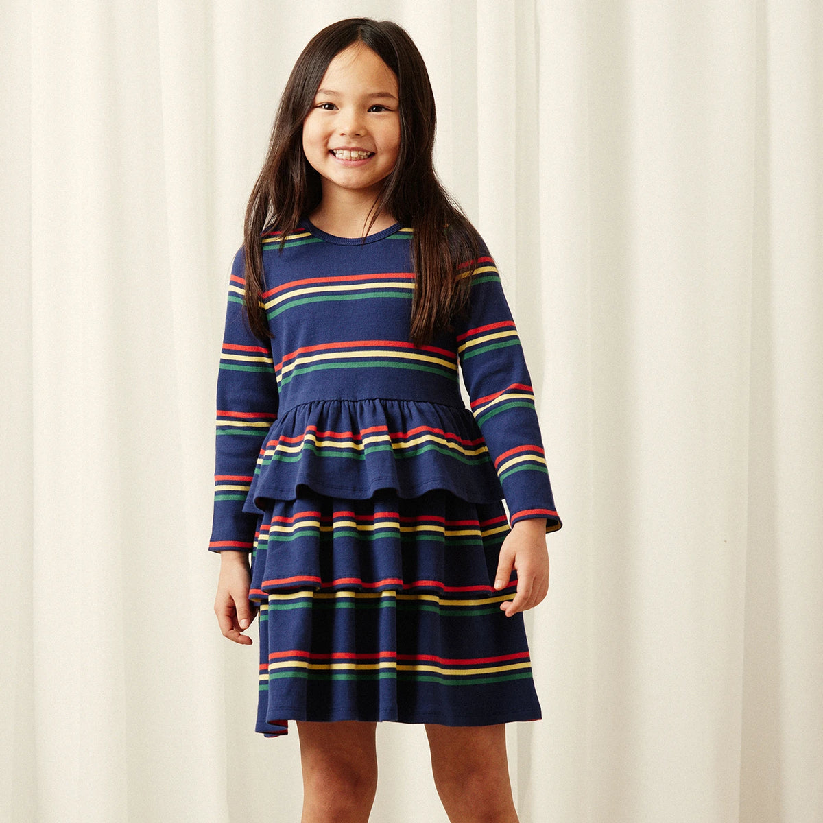 Multi color stripe Kjole