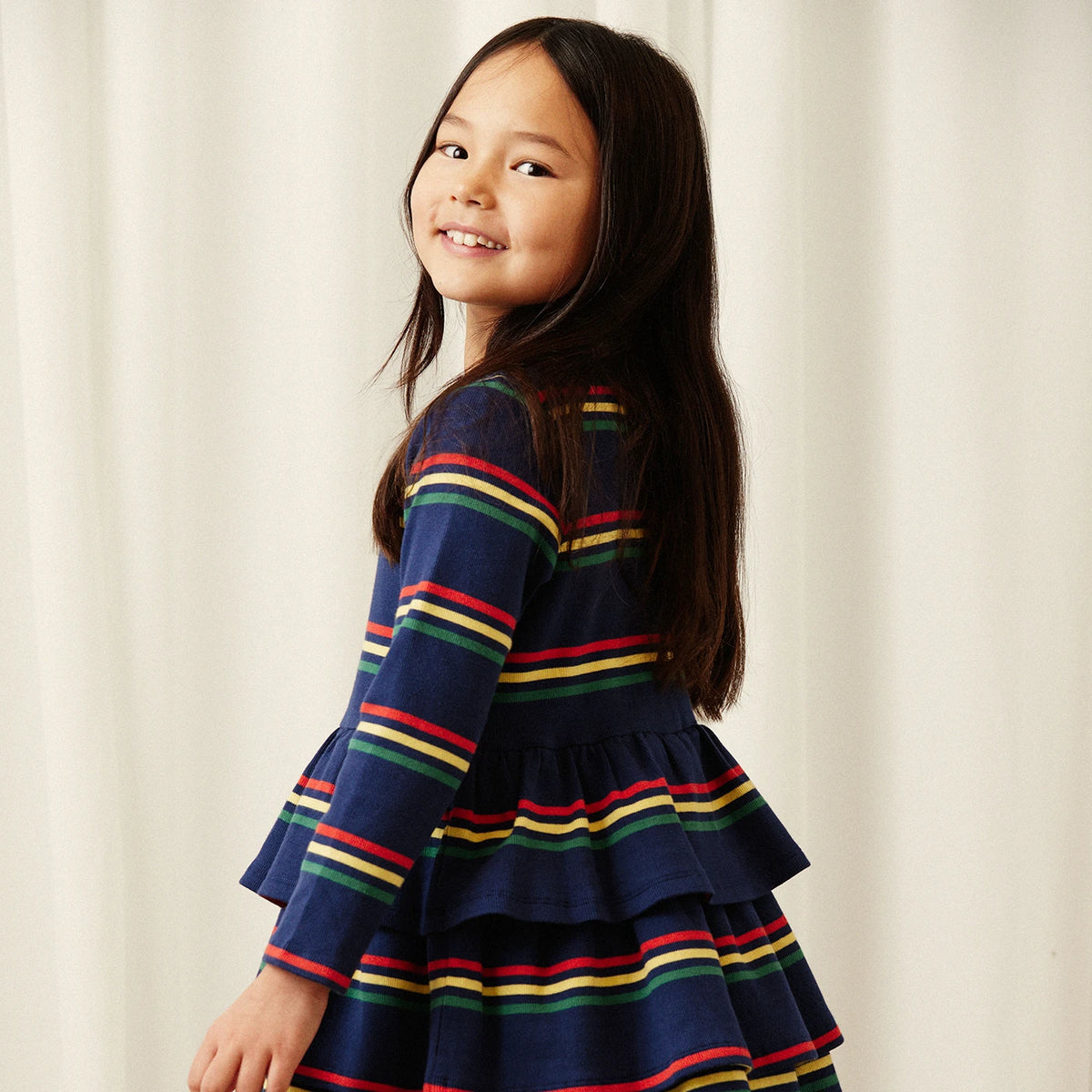 Multi color stripe Kjole