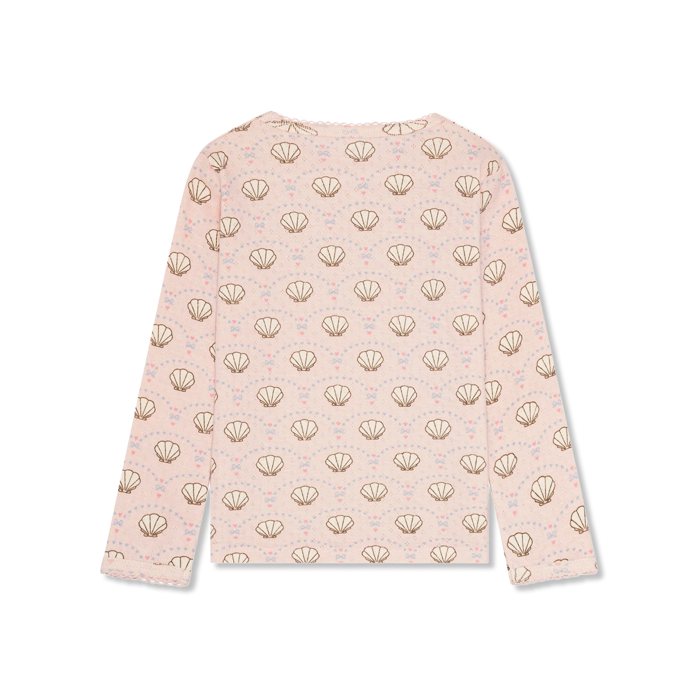 Pointelle bow Bluse