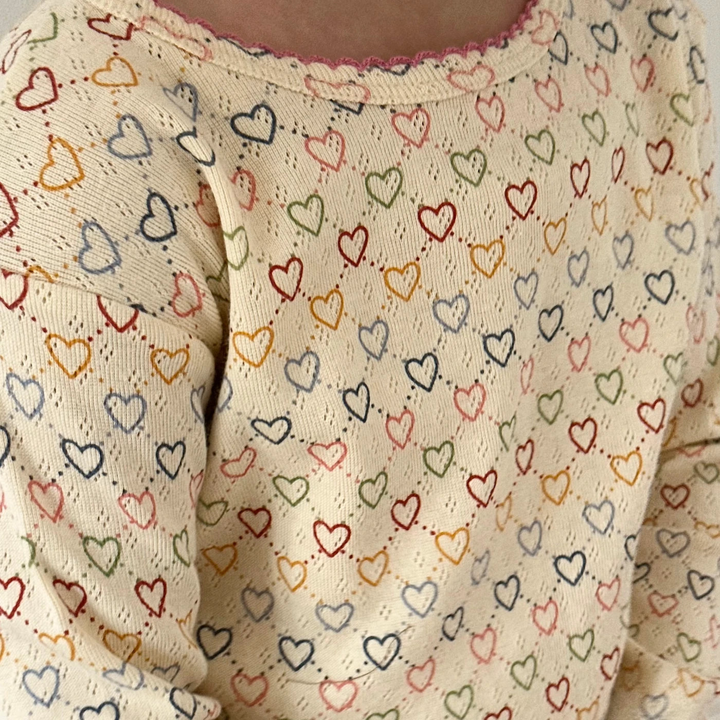 Pointelle hearts Bluse