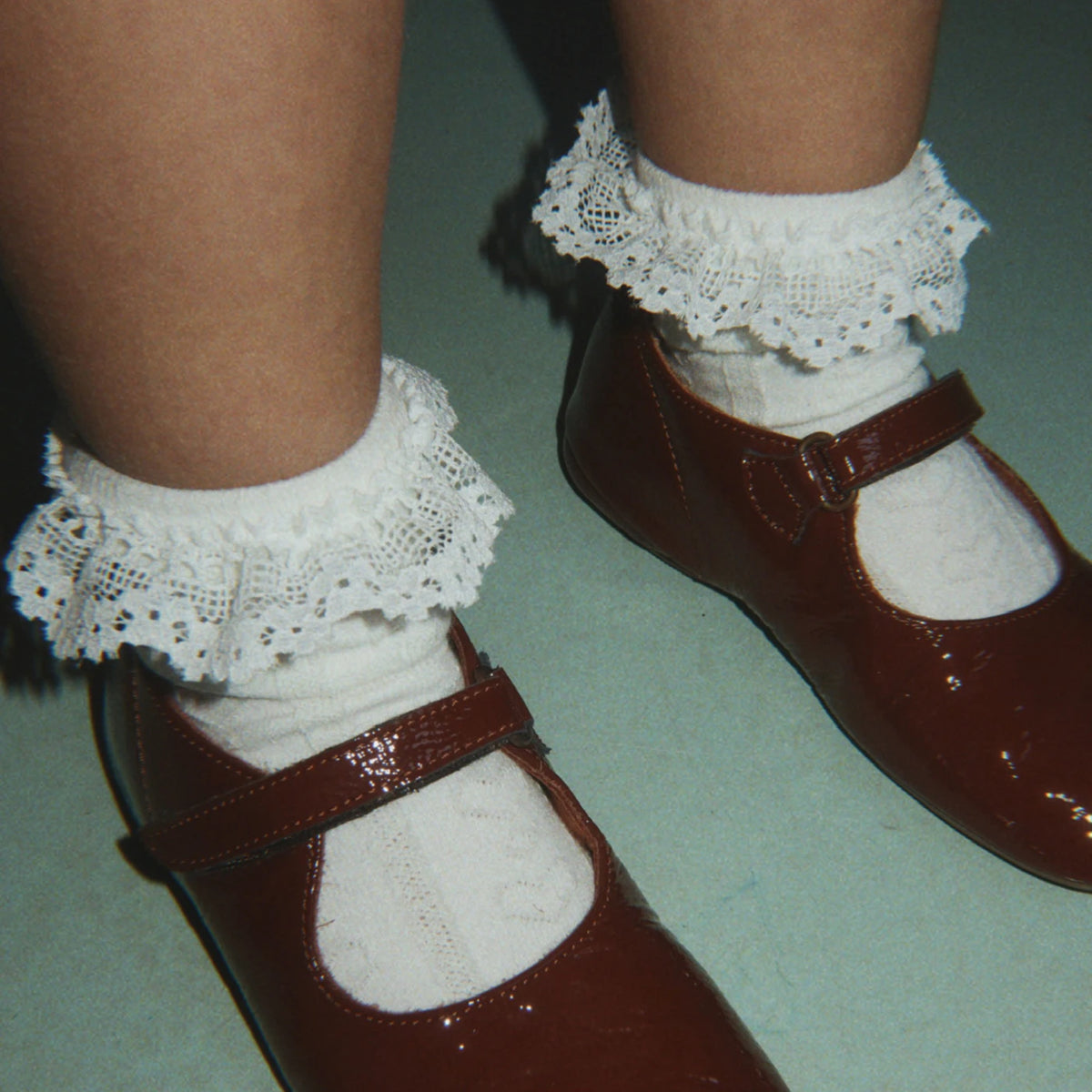Pointelle frill Strømper