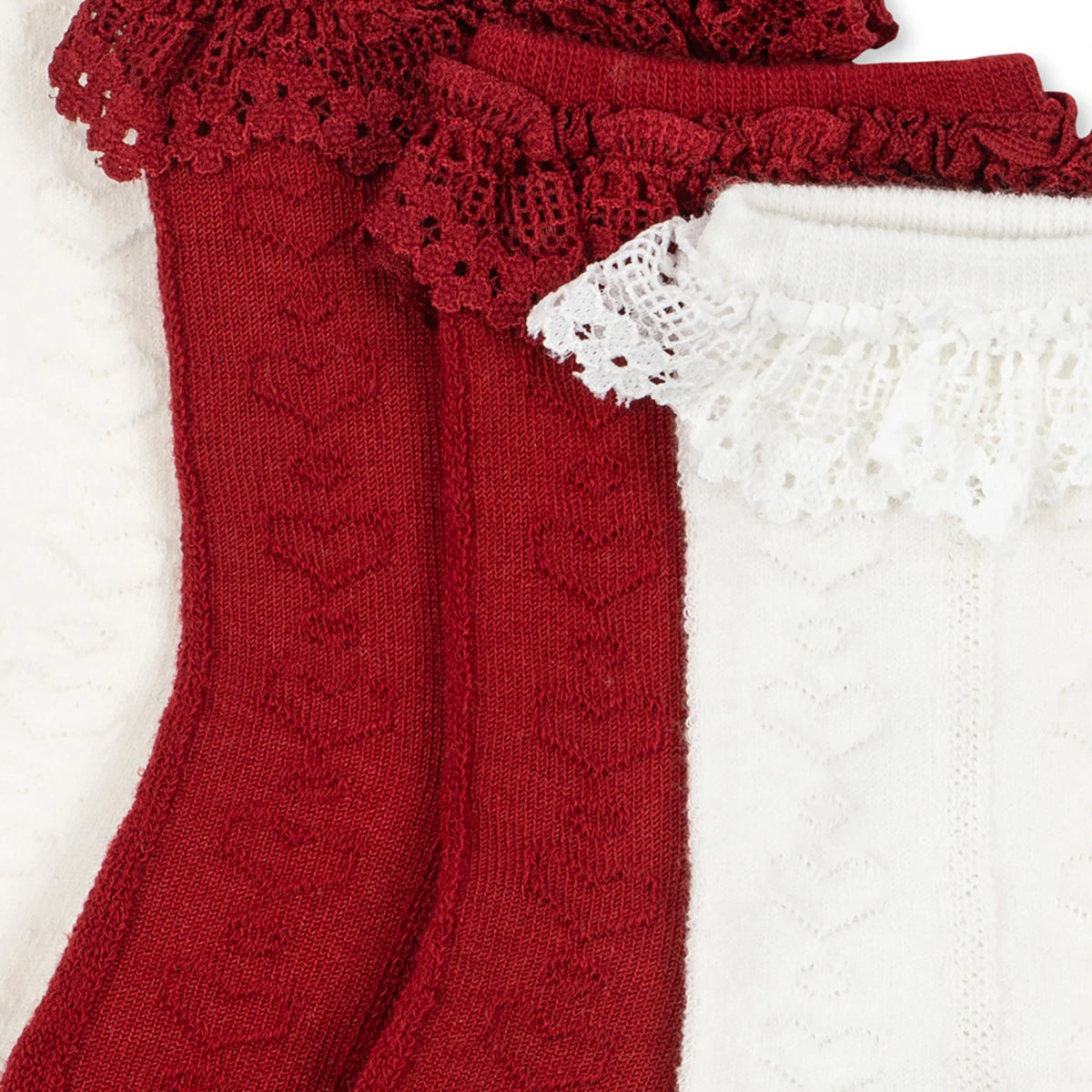 Pointelle frill Strømper
